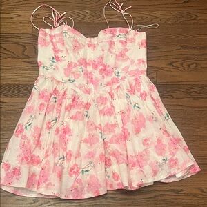 Floral Pink and White Dress